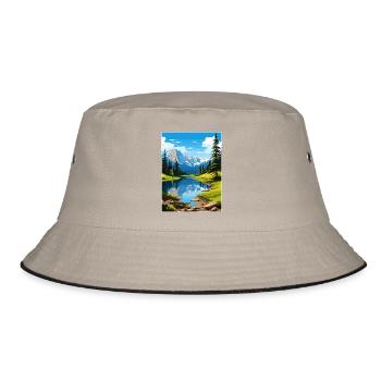 Rocky Mountain Nationalpark Colorado Travel Card - Bucket Hat - Khaki/Schwarz - Vorne