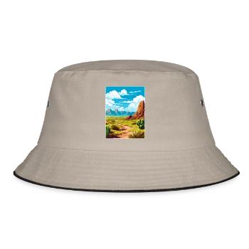 Big Bend National Park Travel Poster Souvenir WPA - Bucket Hat - khaki/black - Front