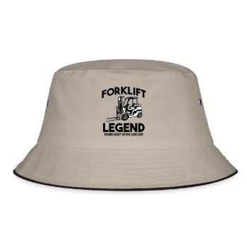 Gabelstaplerfahrer Fahrer für schwere Geräte - Bucket Hat - Khaki/Schwarz - Vorne