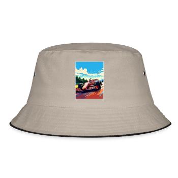 Monza Circuit Motorsport Race Italy Travel Poster - Bucket Hat - khaki/black - Front