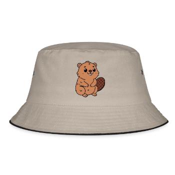 Biber - Bucket Hat - Khaki/Schwarz - Vorne
