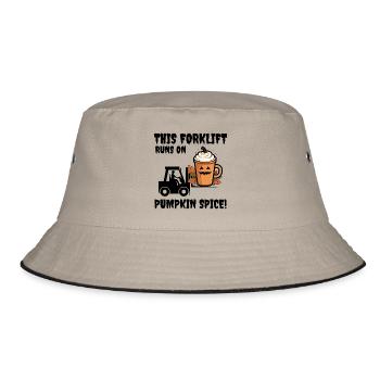 Halloween Pumpki Space Forklift Operator - Bucket Hat - khaki/black - Front