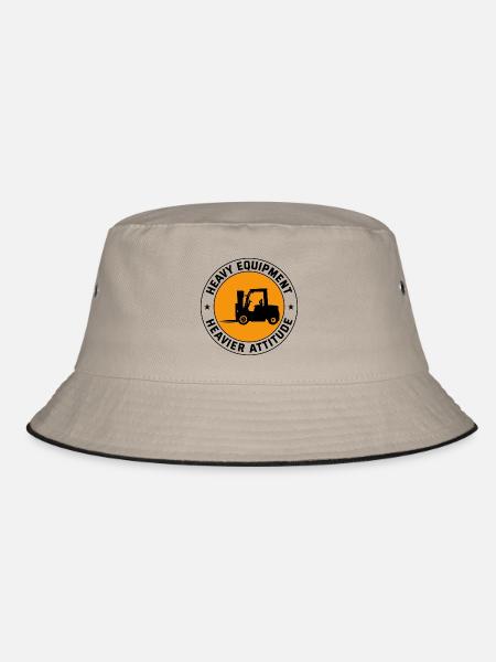 Forklift Operator Heavy Equipment Driver Funny - Bucket Hat - khaki/black - Front