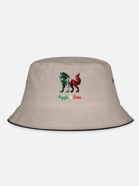 The pride of Rimini Italy flag - Bucket Hat - khaki/black - Front