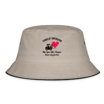 Forklift Operator Driver Valentine’s Day Funny - Bucket Hat - khaki/black - Front