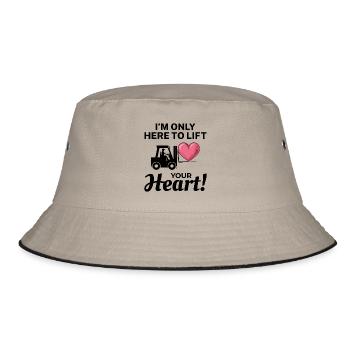 Forklift Operator Driver Valentine’s Day Funny - Bucket Hat - khaki/black - Front