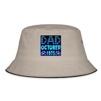 CYCLING DAD BIRTHDAY OCTOBER 1975 - Bucket Hat - khaki/black - Front