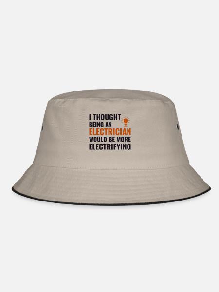 Electrician Humor Electrical Technician Engineer - Bucket Hat - khaki/black - Front