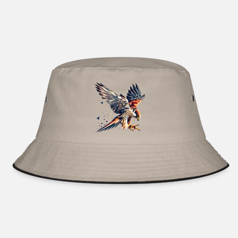 Falke Greifvogel Polygon Stil Bucket Hat