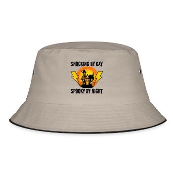 Electrician Halloween: Shocking by Day - Bucket Hat - khaki/black - Front