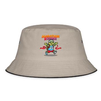 Schildkröte Marathonläufer - Bucket Hat - Khaki/Schwarz - Vorne