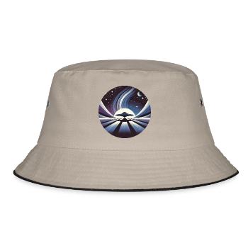 alien flight in a galaxi far away - Bucket Hat - Khaki/Schwarz - Vorne