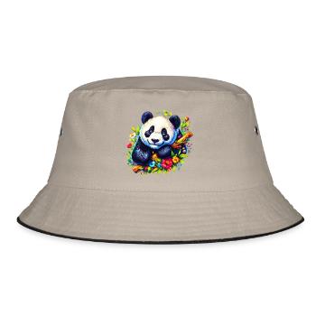Panda - Bucket Hat - Khaki/Schwarz - Vorne