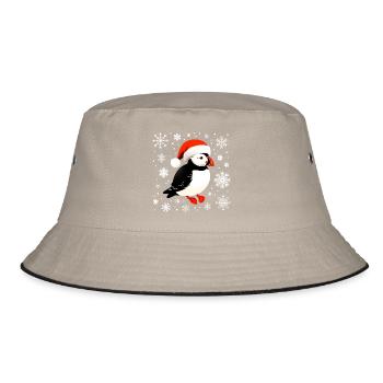 Weihnachtspuffin - Bucket Hat - Khaki/Schwarz - Vorne