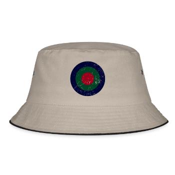 Vintage Navy Green Red Roundel - Bucket Hat - khaki/black - Front