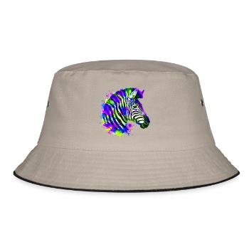Zebra - Bucket Hat - Khaki/Schwarz - Vorne