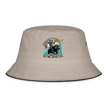 Stock Market Stock Market Bull Bull Bear Profit Gift - Bucket Hat - khaki/black - Front