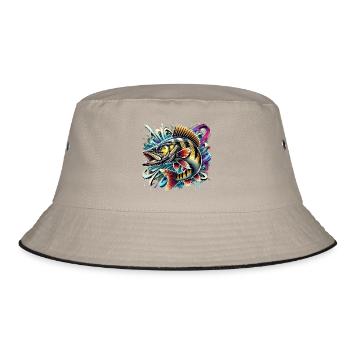 Dynamic Zander - Bucket Hat - khaki/black - Front