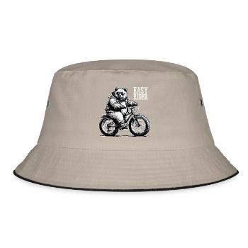 Fatbike Bear Bicycle Fat Tire Cool Gift - Bucket Hat - khaki/black - Front