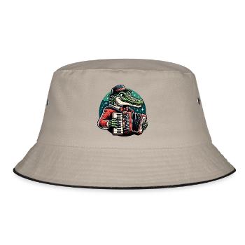 Krokodil Russian auf Russisch Russen Krokodile - Bucket Hat - Khaki/Schwarz - Vorne
