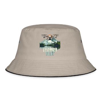 Drohnen Pilot - Bucket Hat - Khaki/Schwarz - Vorne