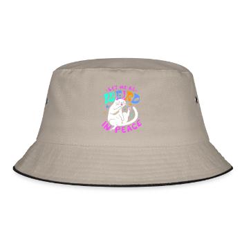 Let Me Be Weird In Peace – Lustige Katze - Bucket Hat - Khaki/Schwarz - Vorne
