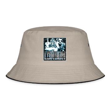 Expressive London Street Art Design - Bucket Hat - Khaki/Schwarz - Vorne