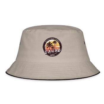 Dahab Egypt Vintage Palm Trees Design - Bucket Hat - khaki/black - Front