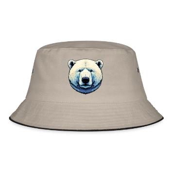 Weißer Eisbär - Bucket Hat - Khaki/Schwarz - Vorne