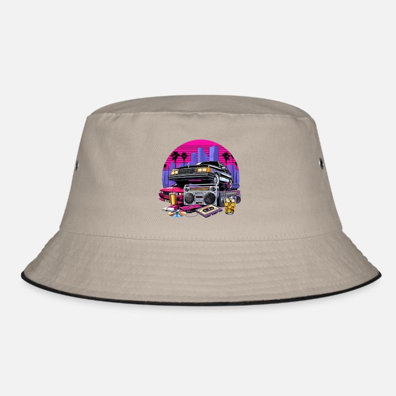 Compact Cassette Ghetto Blaster 90s Retro Gift Bucket Hat