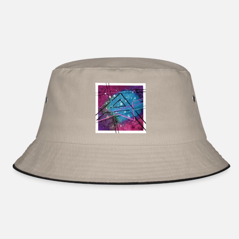 Abstrakte Kunst - Bucket Hat - Khaki/Schwarz