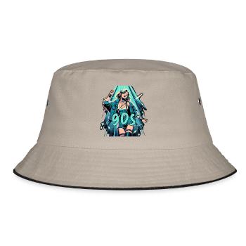 Woman Dancing 90s Retro Disco Disco Gift - Bucket Hat - khaki/black - Front