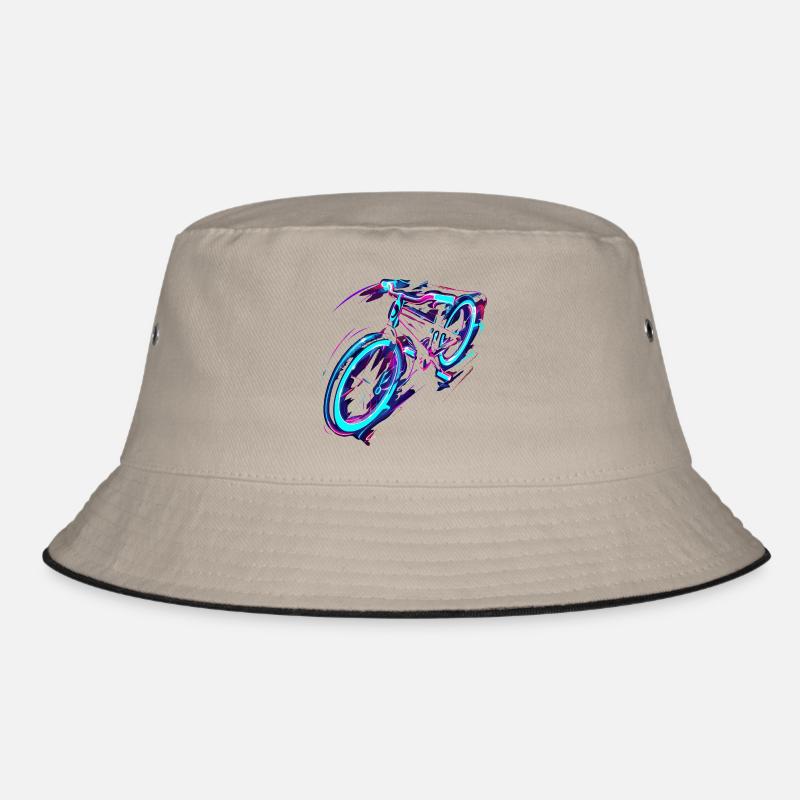 Bicycle Vaporwave - Bucket Hat - khaki/black