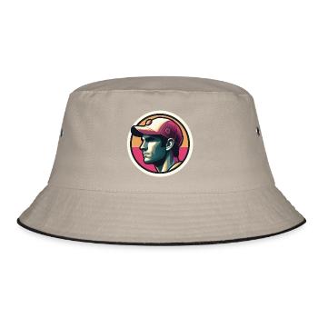 Man with tennis cap in pastel - Bucket Hat - khaki/black - Front