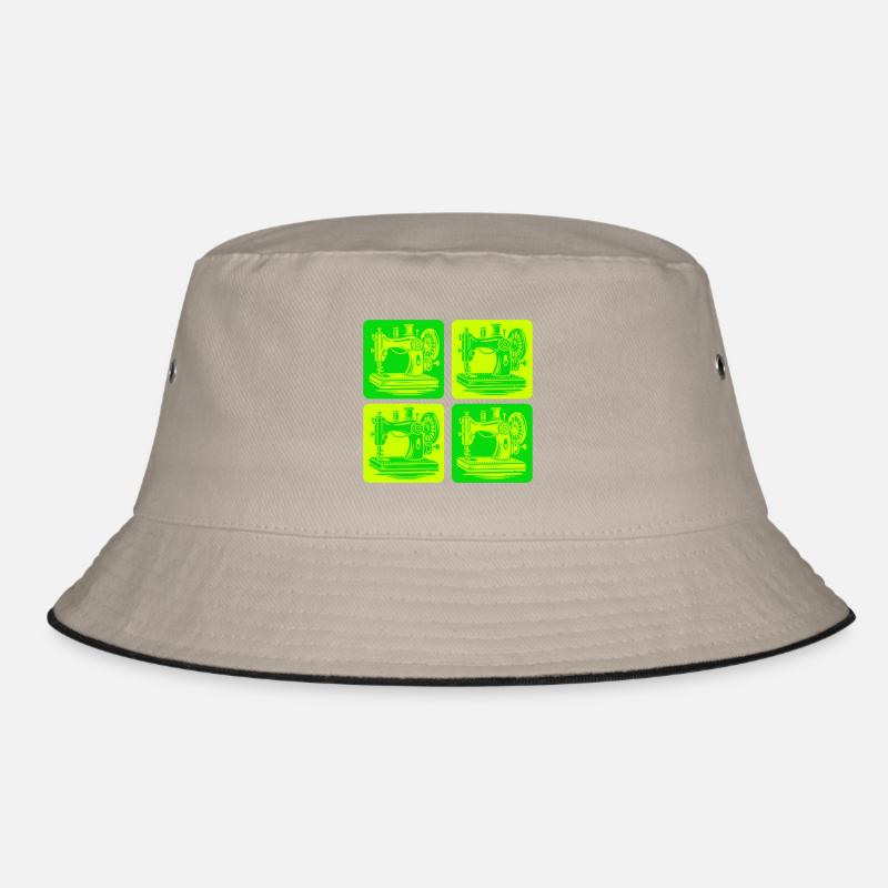 Sewing Machine Design Bucket Hat
