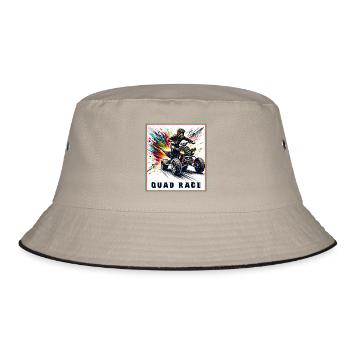 Quad Race – Speed Explosion - Bucket Hat - Khaki/Schwarz - Vorne