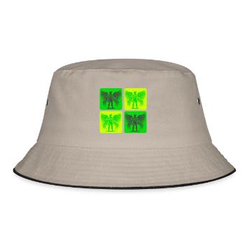 Soldaten Engel Design - Bucket Hat - Khaki/Schwarz - Vorne