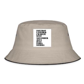 Gegen Nazis - Bucket Hat - Khaki/Schwarz - Vorne
