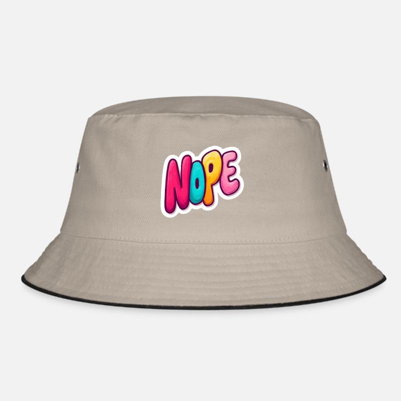 Nope - Bucket Hat - Khaki/Schwarz