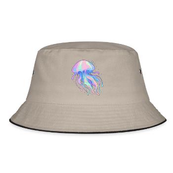 Pastel jellyfish - Bucket Hat - khaki/black - Front