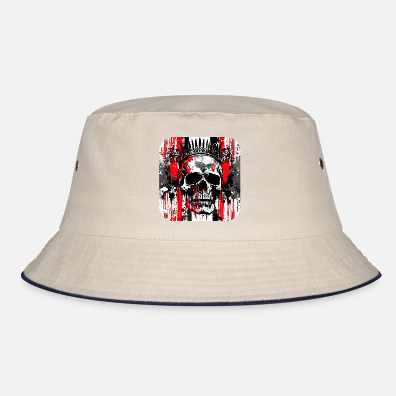 Crown Head Graffiti Skull Bucket Hat