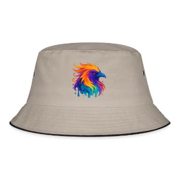 Neon Eagle - Bucket Hat - khaki/black - Front