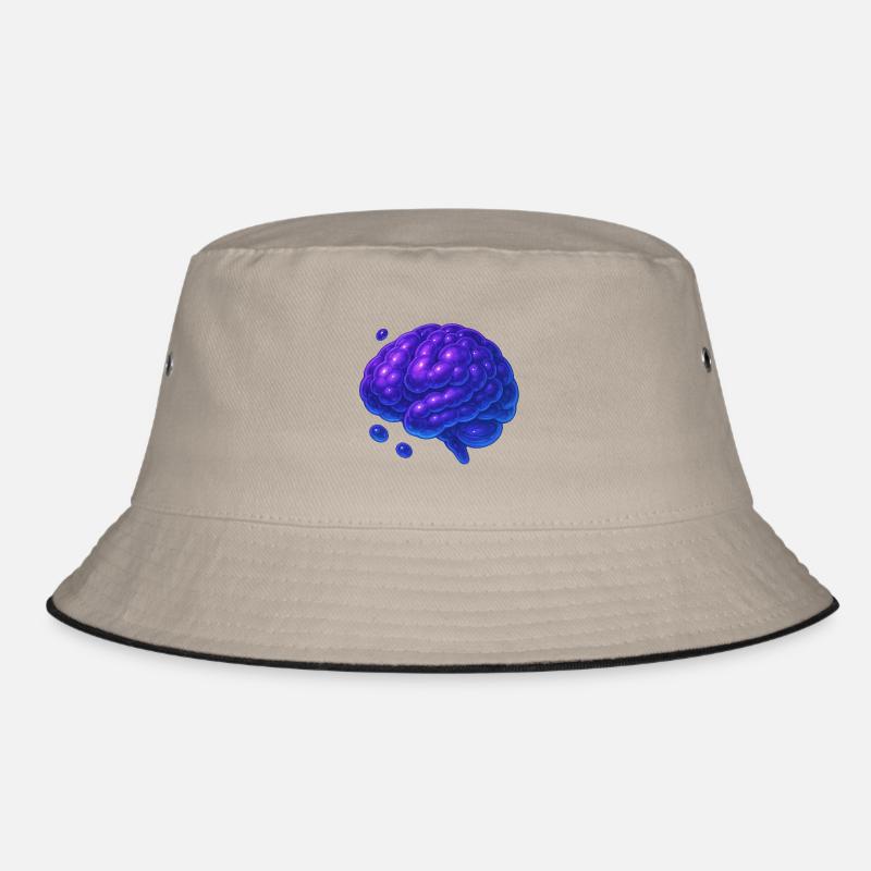 3D Brain Molecular Blue Purple Bucket Hat
