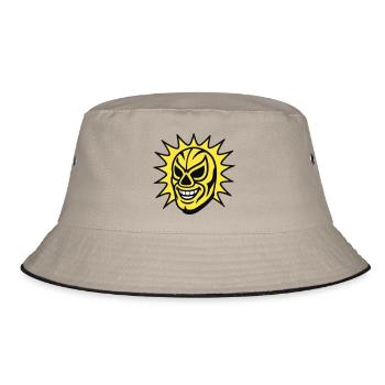 Mexican Mask / Lucha Libre - Bucket Hat - Khaki/Schwarz - Vorne