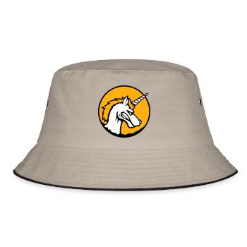 Einhorn Böse Wütend Angriff Zähne knirschen sauer - Bucket Hat - Khaki/Schwarz - Vorne