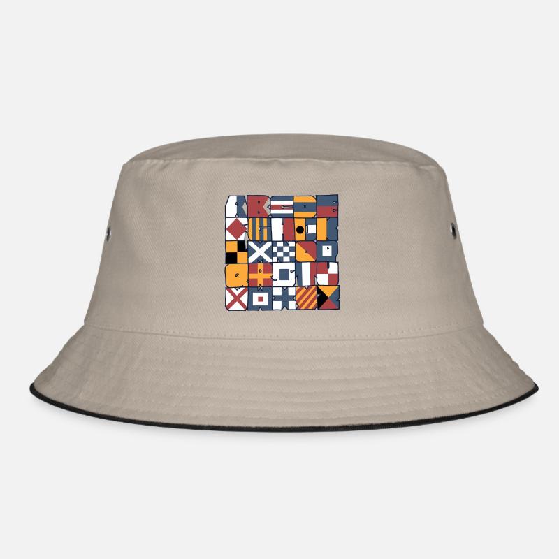 Nautical flags - Bucket Hat - khaki/black