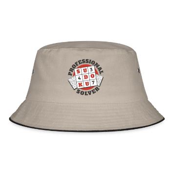 Professional Sudoku Puzzle Player - Bucket Hat - khaki/black - Front