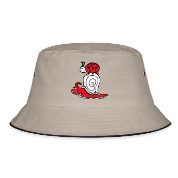 Snail 2 Friends Ladybug Fast Team Cute - Bucket Hat - khaki/black - Front