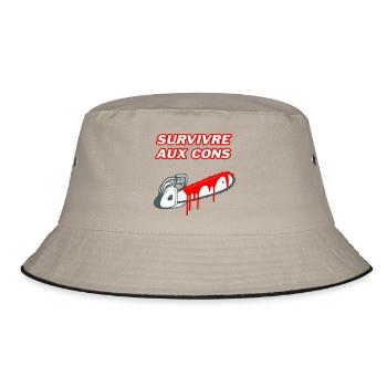 Surviving the idiots - Bucket Hat - khaki/black - Front