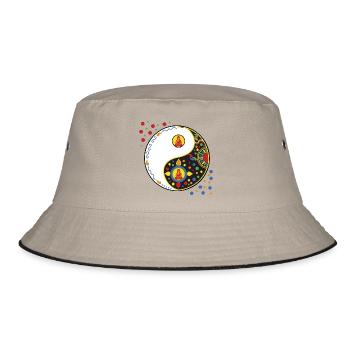 Yin Yang Tao with Buddha - Bucket Hat - khaki/black - Front